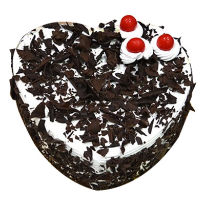 "Heart shape black forest cake - 1kg - Click here to View more details about this Product